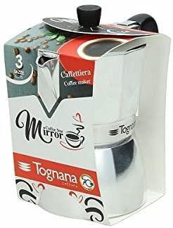 Caffettiera Moka Tognana Grancucina - 2 Tazze In Alluminio, Colore Grigio Mirror
